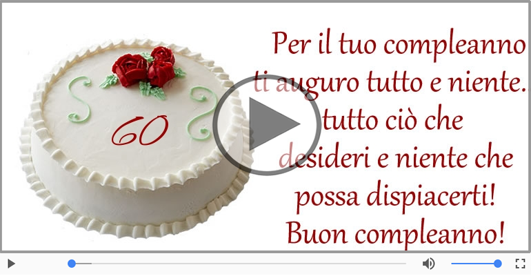 BIGLIETTO DI AUGURI MUSICALE PER COMPLEANNO 60 ANNI HITMIX 60